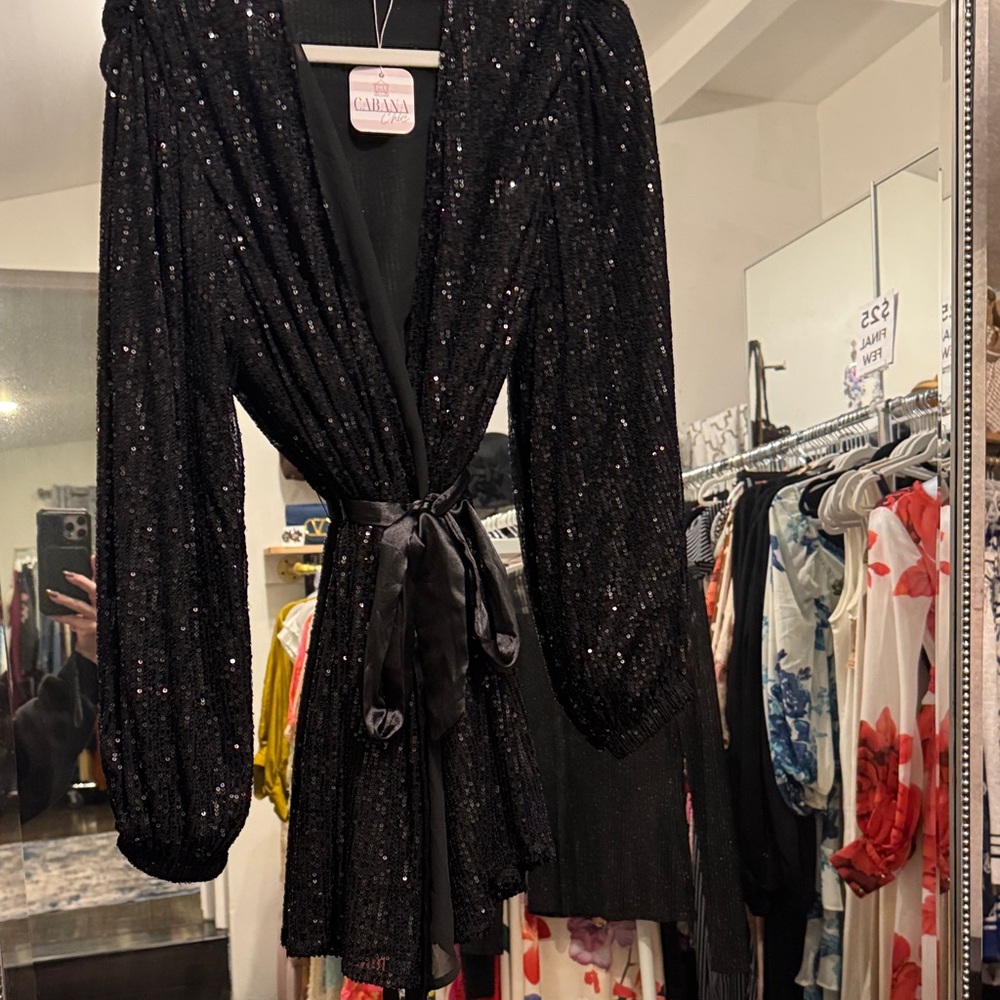Black Sequin Mini Dress